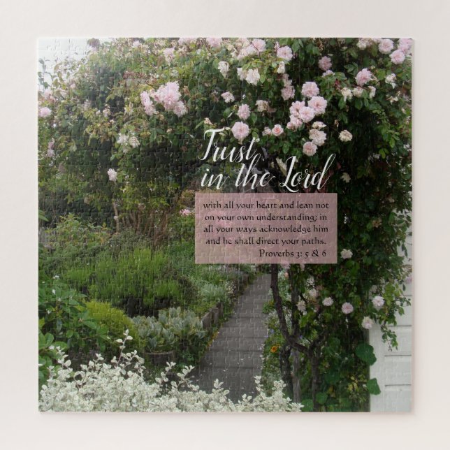 Rose Garden Path Inspirational  Acrylic Print Jigsaw Puzzle (Vertical)