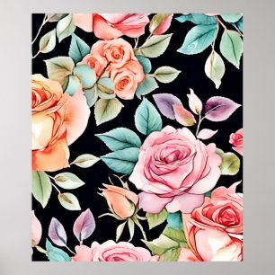 Rose Garden Pattern Design Poster