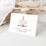 Rosé Garden Personalised Thank You<br><div class="desc">Designed to coordinate with our Rosé Garden wine themed event stationery collection, these chic thank you cards feature a watercolor illustration of a bottle of rosé flanked by two wine glasses on a bed of pink flowers. Personalise the wine bottle with the couple's initials, add two lines of custom text...</div>