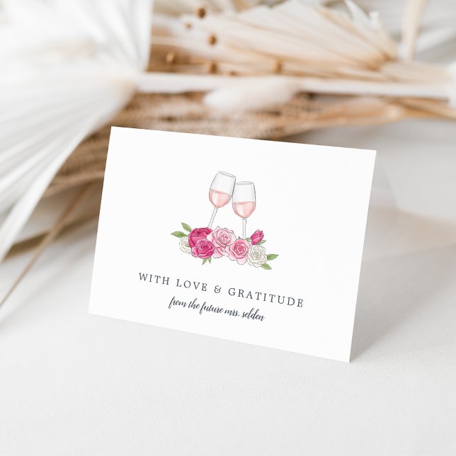Rosé Garden Personalised Thank You Card (Creator Uploaded)