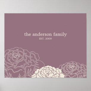Rose Garden Personalised Wall Art - Violet -