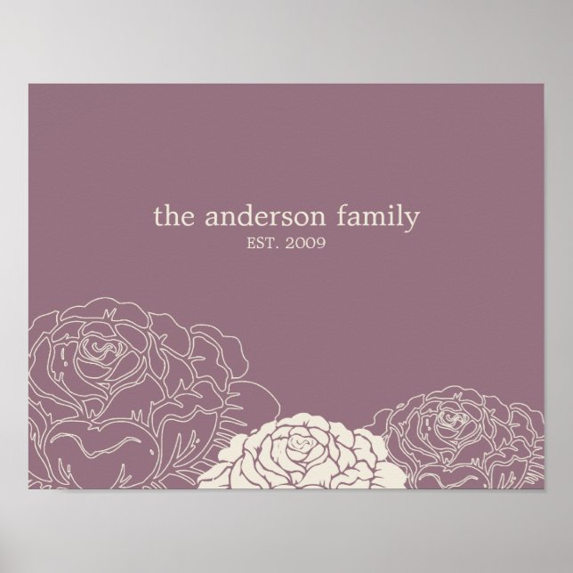 Rose Garden Personalised Wall Art - Violet - (Front)
