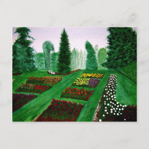 Rose Garden, Portland, Oregon watercolor painting Postcard