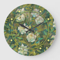 "Rose garden", retro floral design, mint & ochre