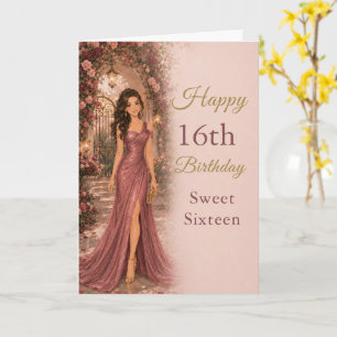 Rose Garden Sweet Sixteen Birthday Card