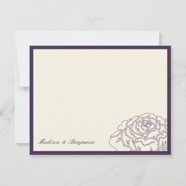 Rose Garden Thank You Card - Purple (Front)