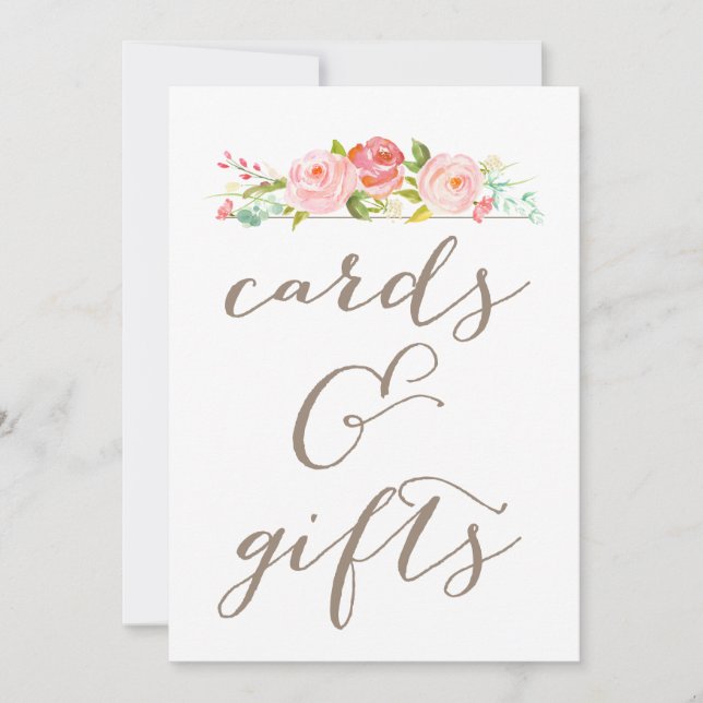 Rose Garden Wedding Cards & Gifts Sign (Front)