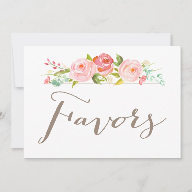Rose Garden Wedding Favours Sign Invitation (Front)
