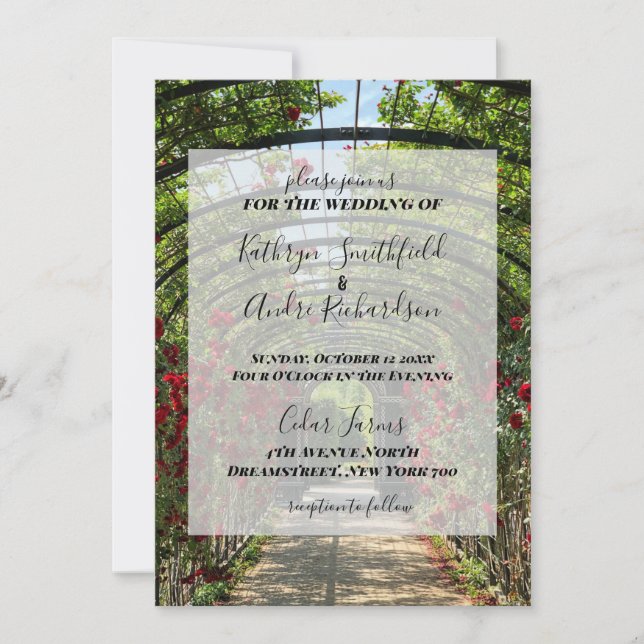 Rose Garden Wedding Invitation (Front)