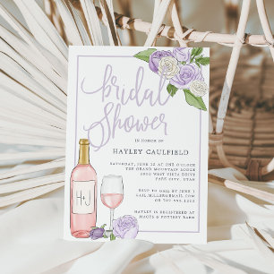 Rosé Garden Wine Tasting Bridal Shower Invitation