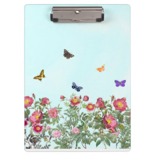 Rose Garden with Butterflies Clipboard