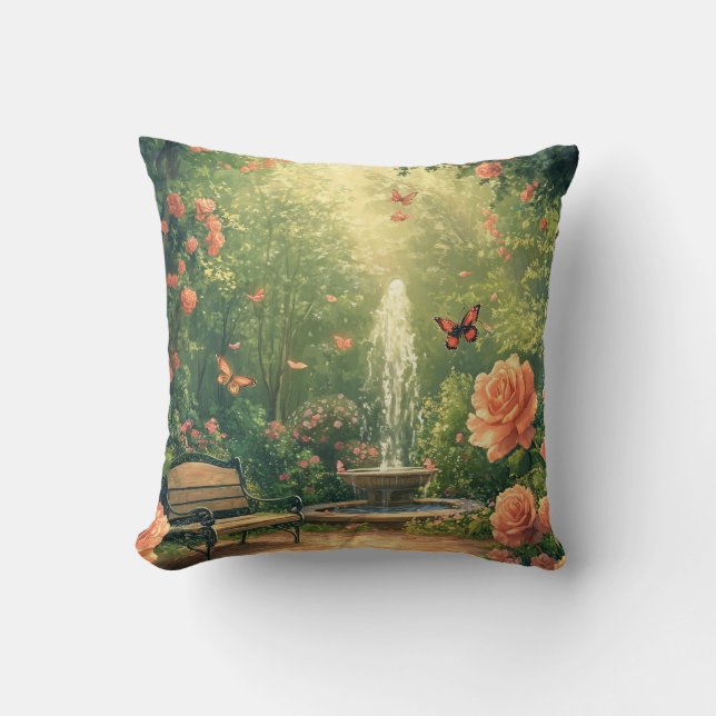 rose garden with fountain cushion (Front)