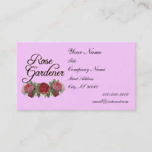 Rose Gardener Custom Business Card Pink