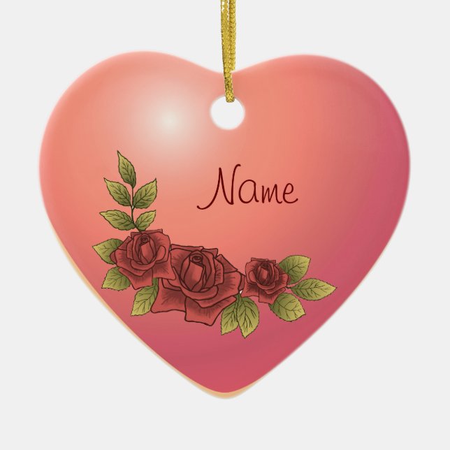 Rose Garland Heart custom ornaments (Front)