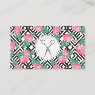 Rose Geometric Pattern   Salon Scissor Business Card