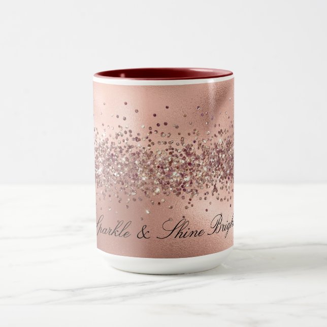 Rose Glam Gold Glitzy Sparkle Glitter     Mug (Center)
