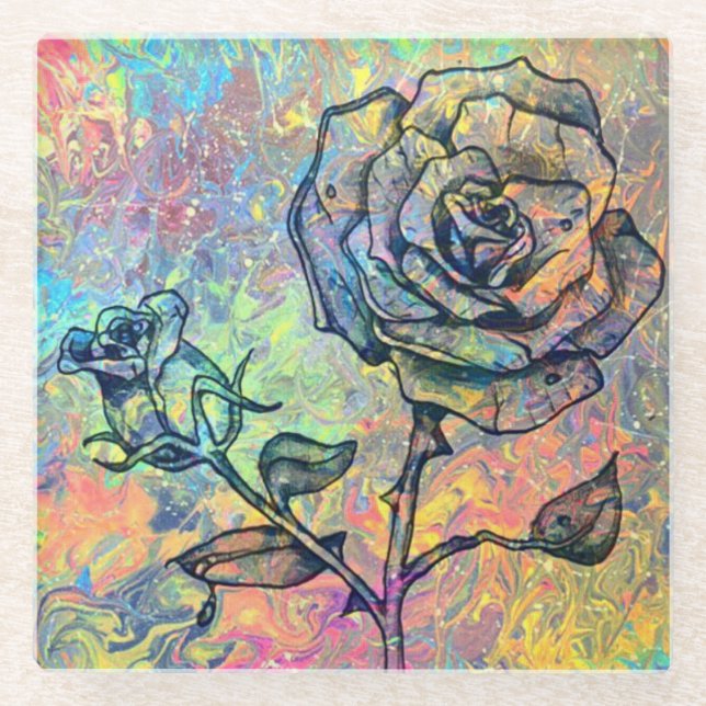 Rose Glass Coaster (Front)