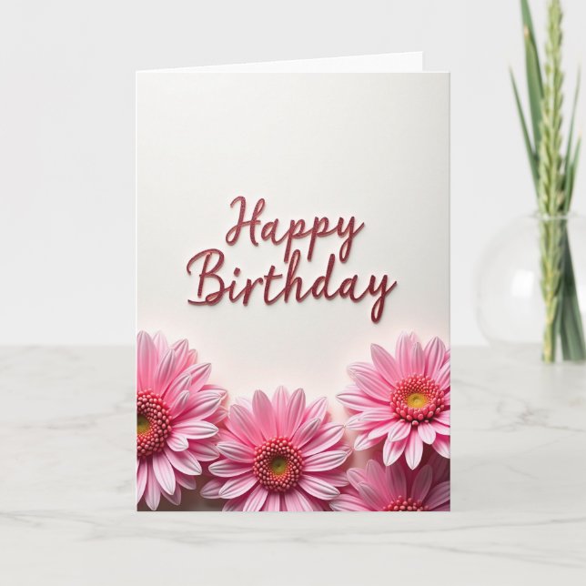 Rose Glitter Birthday Card (Front)