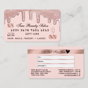 Rose Glitter Drips Pink Credit Gift Certificate