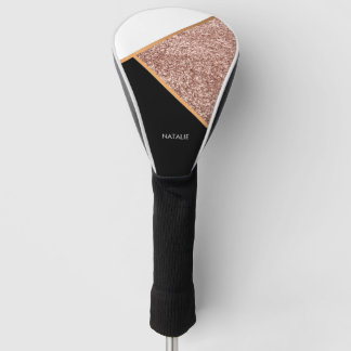 Rose Glitter Geometric Golf Head Cover