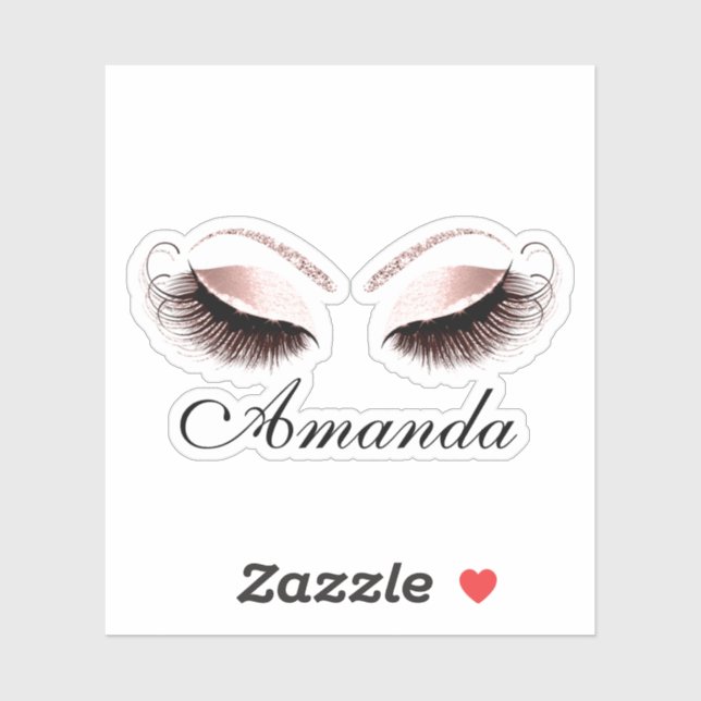 Rose Glitter Makeup Artist Lashes Extension Name (Sheet)