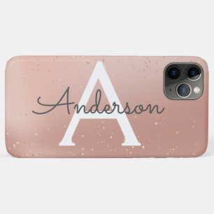 Rose Glitter Monogram Name Case-Mate iPhone Case