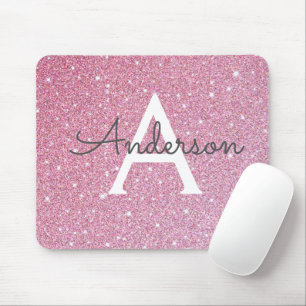 Rose Glitter Name Mouse Pad