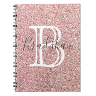Rose  Glitter  Name  Notebook