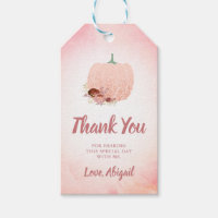 Rose Glitter Pumpkin Girl's Birthday Thank You