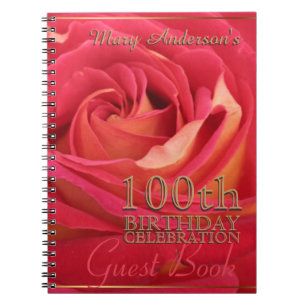 Rose gold 100th Birthday Celebration Guest Book