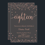 Rose Gold 18th Birthday Celebration Invitation<br><div class="desc">Rose Gold Birthday Celebration Invitation featuring a sparkle glitter background with a faux rose gold colour,  perfect for the trendy Birthday.</div>