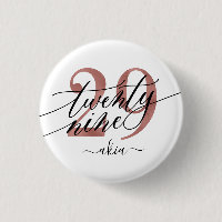 Rose Gold 29th Birthday Button