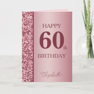 Rose Gold 60th Birthday Card