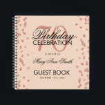 Rose Gold 70th Birthday Guestbook Confetti Blush Notebook<br><div class="desc">An elegant 70th Birthday Party Guest Book template with Rose Gold Glitter Confetti on Blush Pink design and easy to customise text.</div>