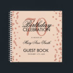 Rose Gold 70th Birthday Guestbook Confetti Blush Notebook<br><div class="desc">An elegant 70th Birthday Party Guest Book template with Rose Gold Glitter Confetti on Blush Pink design and easy to customise text.</div>
