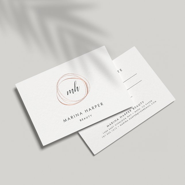 Rose Gold Abstract Monogram Logo Gift Certificate (Creator Uploaded)