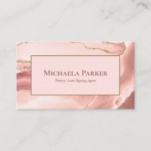 Rose Gold Agate Geode Professional Business Card