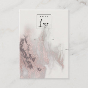Rose Gold Agate Necklace Earring Logo Display Business Card