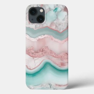 Rose Gold Agate Pattern iPhone 13 Case