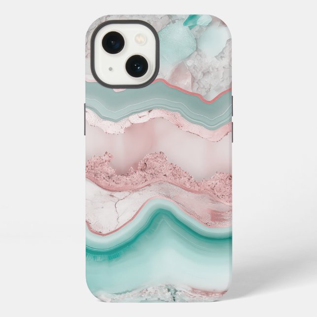 Rose Gold Agate Pattern iPhone Case (Back)