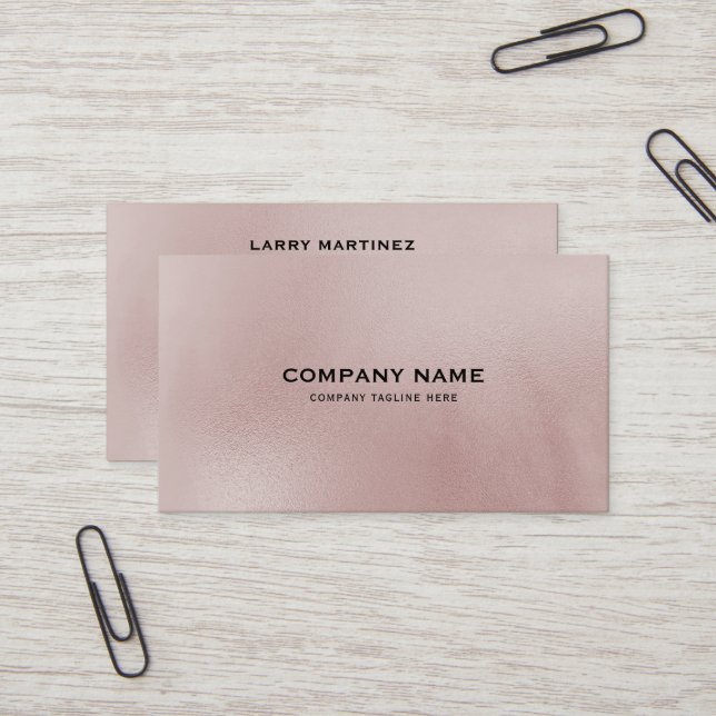 Rose-gold alcohol ink background business card (Front/Back In Situ)