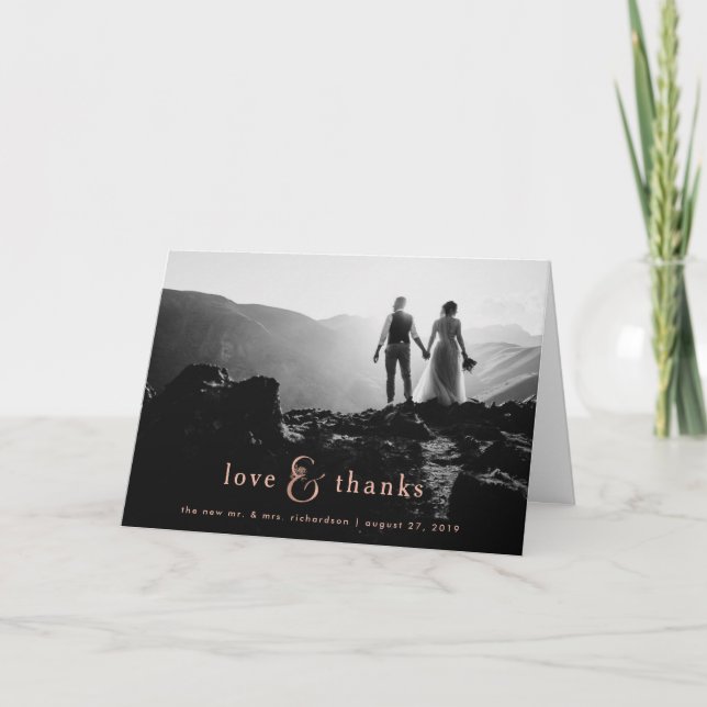 Rose Gold Ampersand | Photo Thank You (Front)