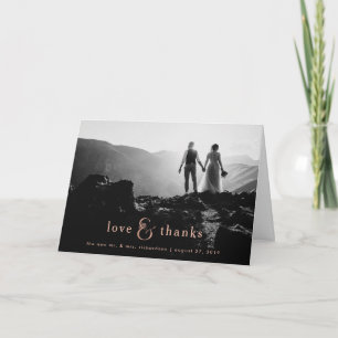 Rose Gold Ampersand Photo Thank You Card