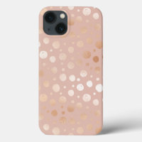 Rose-gold and beige dots pattern
