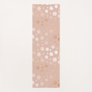 Rose-gold and beige dots pattern yoga mat