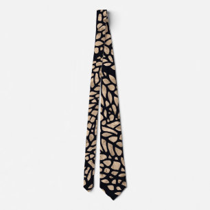 Rose gold and black dragonfly wing graphic pattern tie