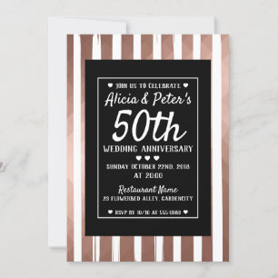 Rose gold and black elegant style invitation