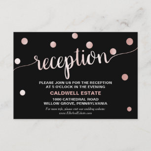 Rose Gold and Black Glam Wedding Reception Insert