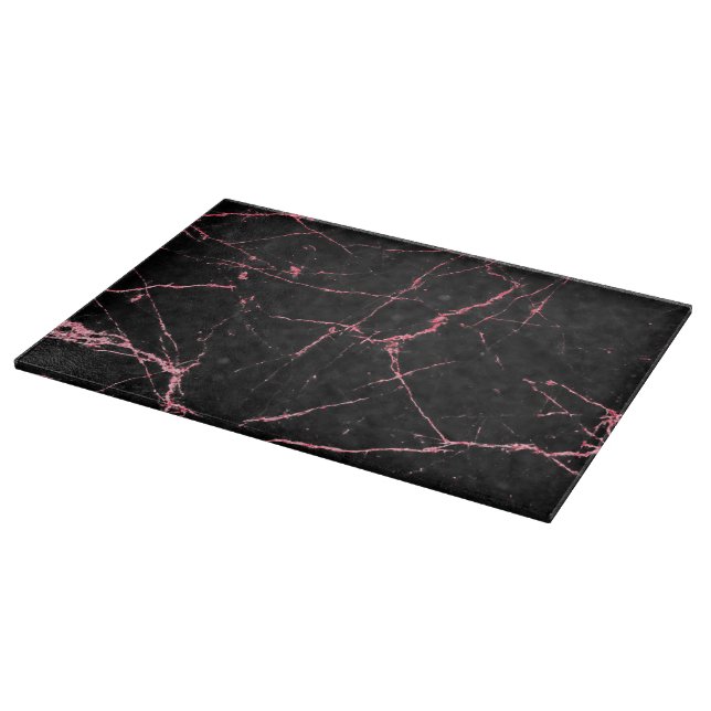 Rose gold and black marble cutting board (Corner)