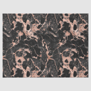 Rose Gold and Black Marble Decoupage Tissue Paper